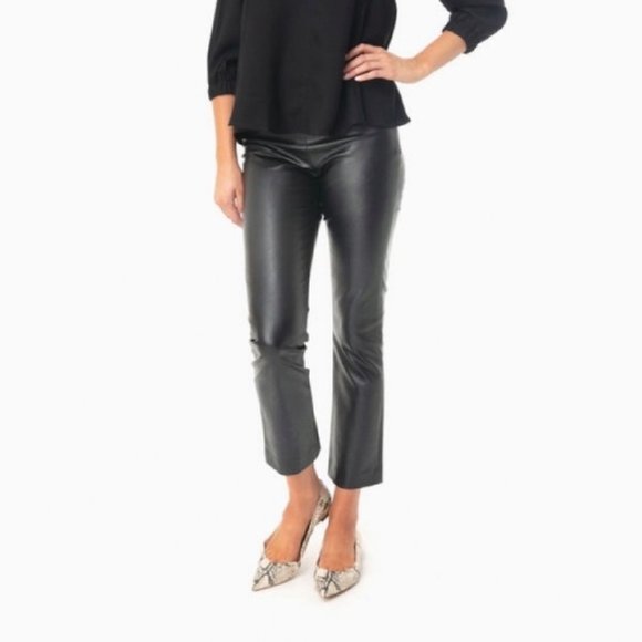 **SOLD**Tuckernuck Women's Black Faux Leather Ashford Pants - Picture 1 of 8